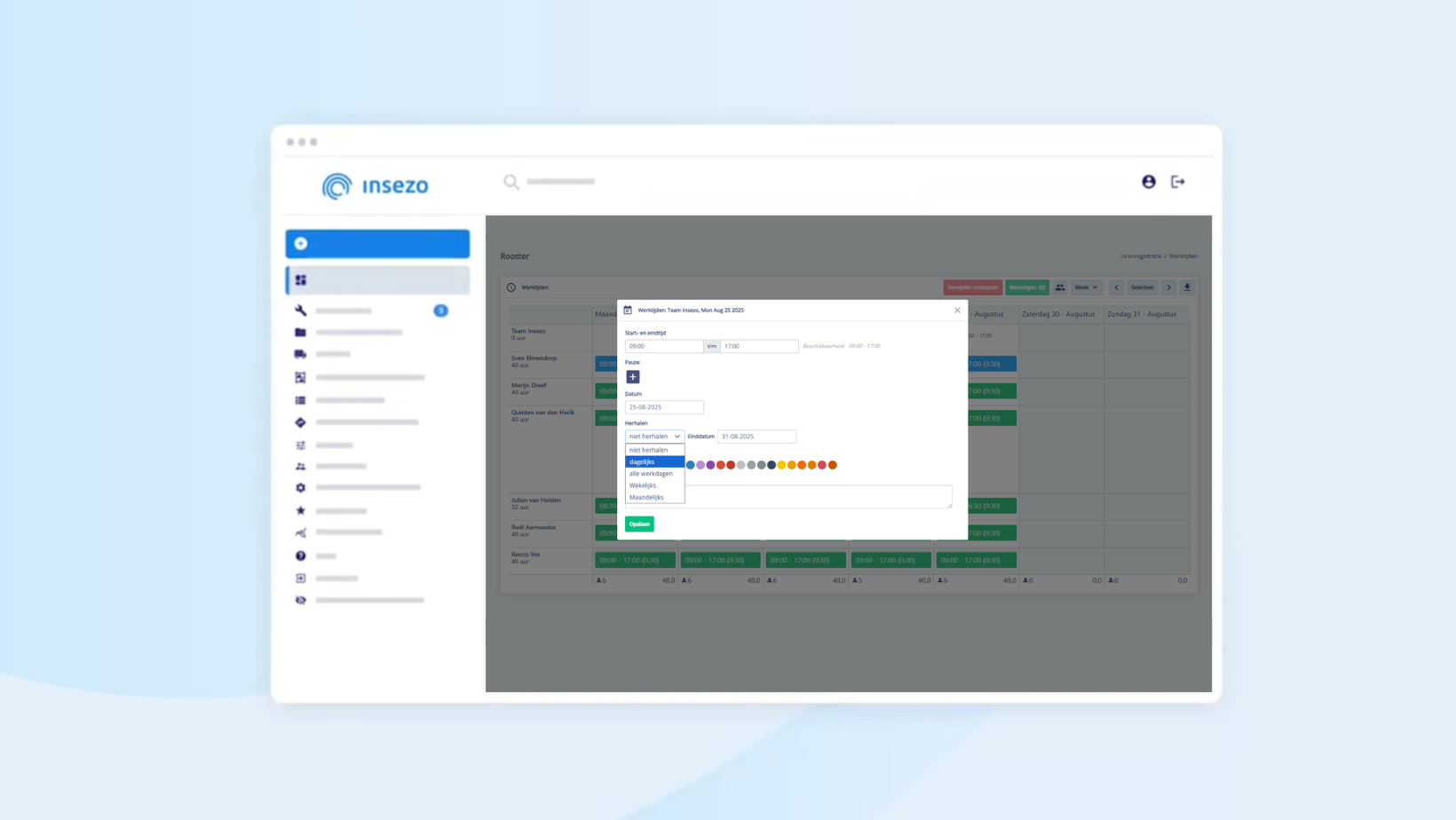 Online personeelsplanning maken